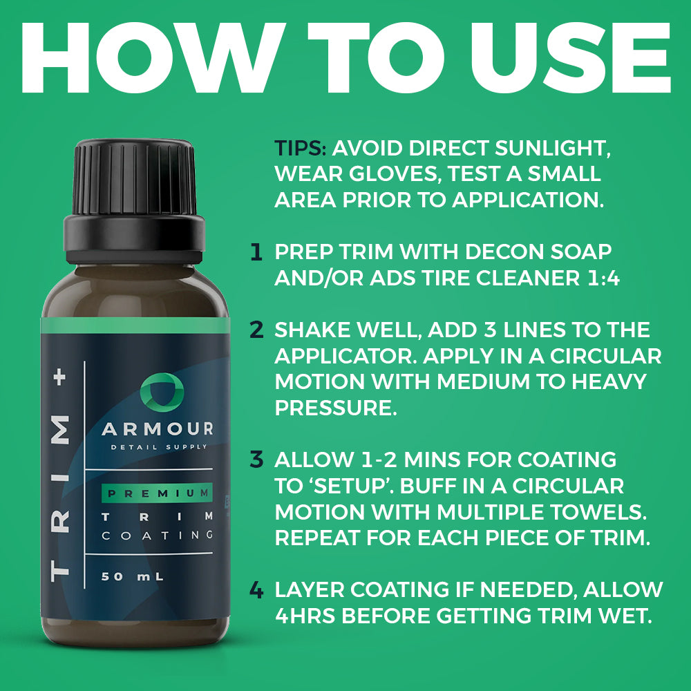 Armour Detail Supply Trim+ Coating - Trim Restore