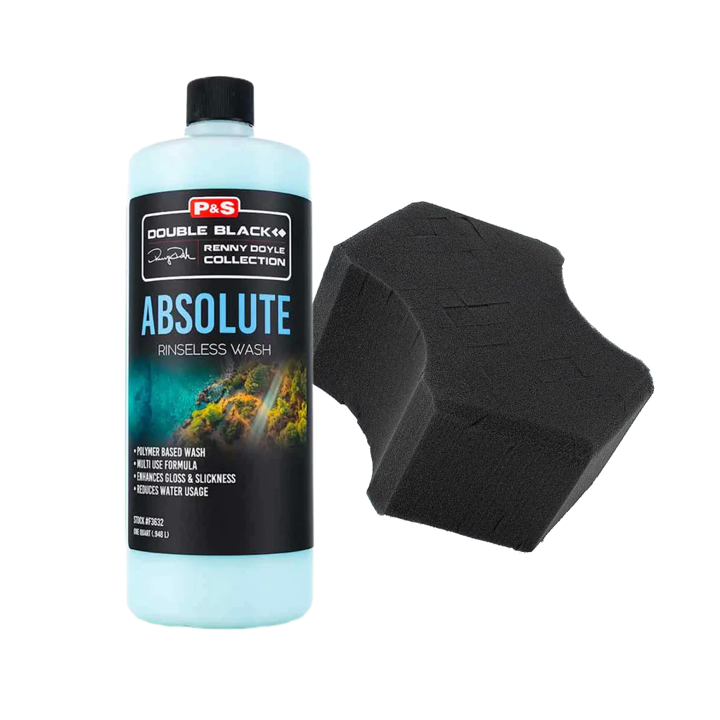 P&S Absolute Rinseless Wash 948ml + The rag Company Ultra Black Sponge