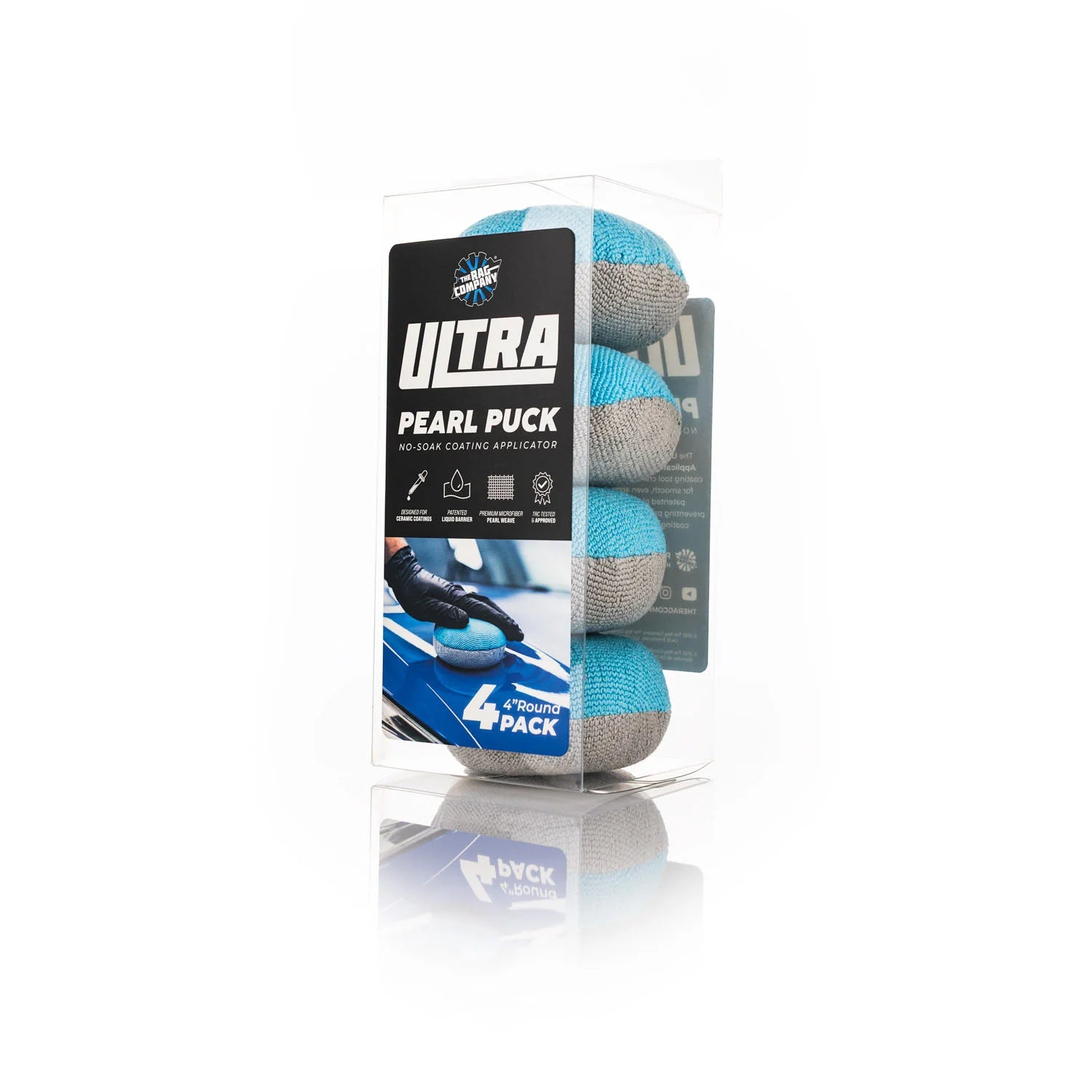 The Rag Company Ultra No Soak Pearl Puck Applicator (4 Pack)